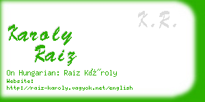 karoly raiz business card